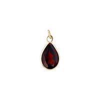 14KY 5X3mm Pear Shape Bezel Set Charm January Birthstone Garnet