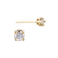 14KY 2.5mm 4 Prong Double Wire Setting Diamond Stud Earring