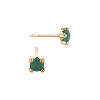 14KY 2.5mm 4 Prong Setting Emerald Solitaire Stud Earring