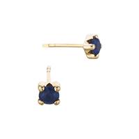 14KY 2.5mm 4 Prong Setting Sapphire Solitaire Stud Earring