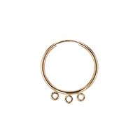 GF 17mm Endless Hoop Earring With 3 Ring