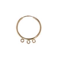 GF 20mm Endless Hoop Earring With 3 Ring