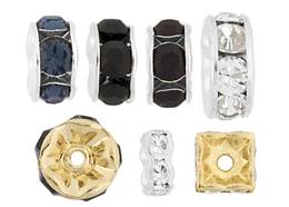 20 Swarovski Rondelle Spacer Beads 4mm Gold/Crystal