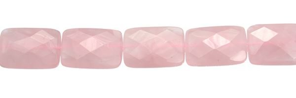 10X14MM RECTANGLE FACETED ROSE QUARTZ BEAD