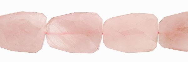 22X30MM WAVE LADDER FACETED DRILL THROUGH ROSE QUARTZ BEAD