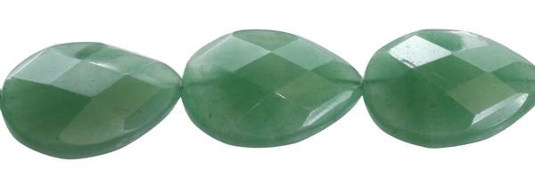 25X30MM PEAR FACETED DRILL THROUGH AVENTURINE BEAD