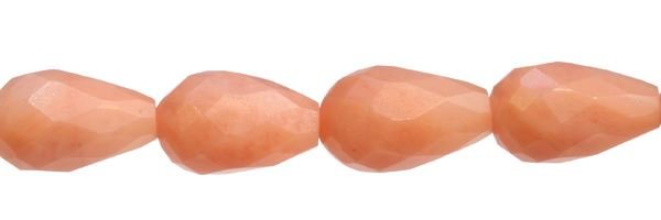 12X20MM DROP FACETED DRILL THROUGH PINK AVENTURINE BEAD