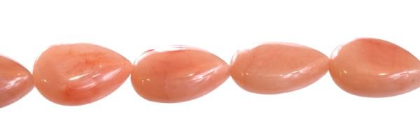 25X30MM PEAR DRILL THROUGH PINK AVENTURINE BEAD