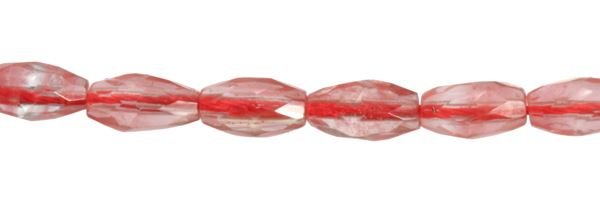 4X6MM RICE FACETED CHERRY QUARTZ BEAD