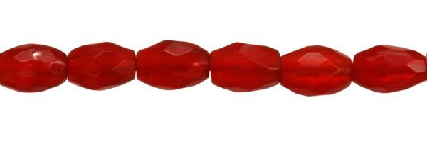 5X12MM RICE FACETED RED AGATE BEAD