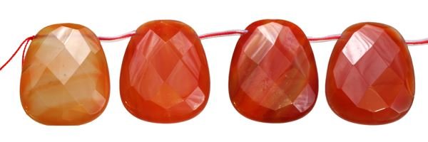 22X30MM LADDER FACETED TOP DRILL RED AGATE NATURAL COLOR BEAD