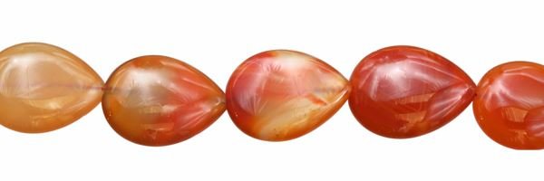 25X30MM PEAR DRILL THROUGH RED AGATE NATURAL COLOR BEAD