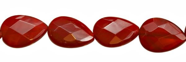 13X18MM PEAR FACETED DRILL THROUGH RED AGATE BEAD