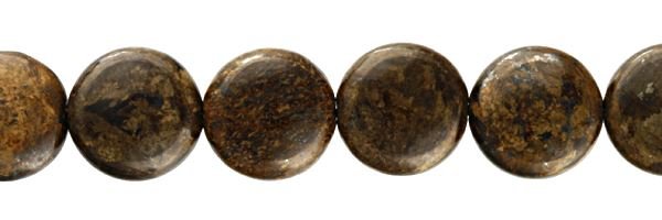 12MM COIN  BRONZITE BEADS