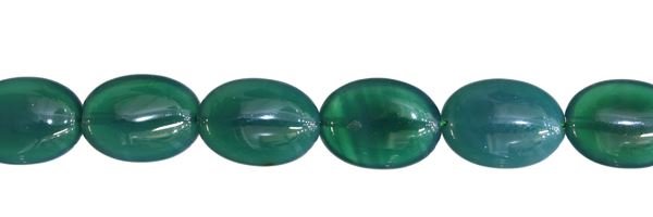 6X9MM OVAL GREEN AGATE BEAD