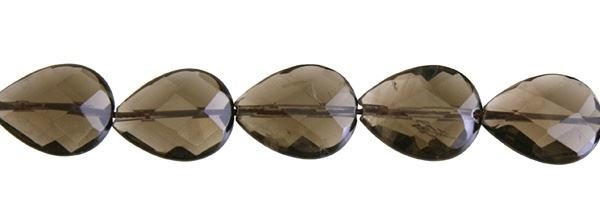 13X18MM PEAR FACETED DRILL THROUGH SMOKY QUARTZ