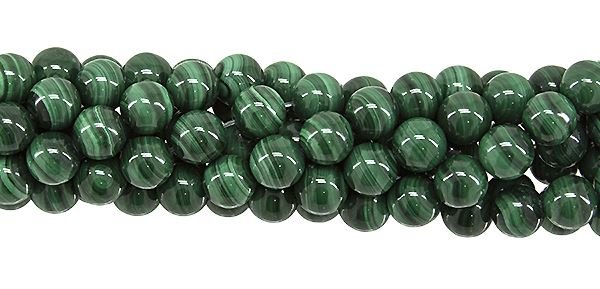 6mm Round Quality (AA) Malachite Bead