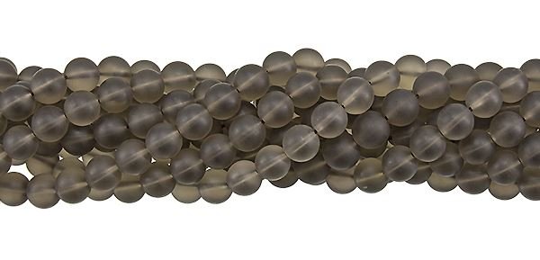 4MM ROUND (A) QUALITY FROSTED SMOKY QUARTZ